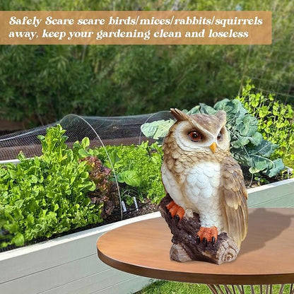 Owl Garden Statues Outdoor Decor, Forest Owl Perching on Stump Resin Figurine for Indoor Outdoor Home Garden Patio Porch Yard Decor, Women & Gardening Decoration Gifts