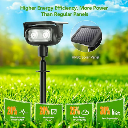 Brizled Solar Spot Light Outdoor Color Changing RGB LED Landscape Spotlight | 360° Rotation; 9 Colors & 11 Modes; IP65 Waterproof; Stake or Wall Mounted for Halloween Christmas Yard Tree Garden Pathway