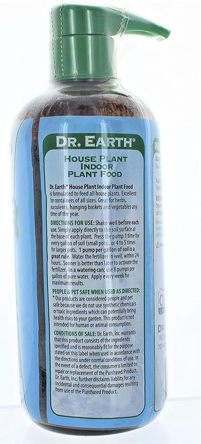 Dr. Earth Organic & Natural Pump & Grow House Liquid Plant Food 16 oz, Blue