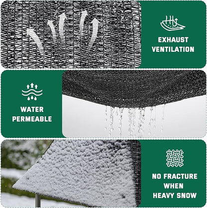 Kesfitt 40% Shade Cloth 6.5x10 ft, Breathable HDPE Mesh Sun Shade Tarp for Garden & Greenhouse, UV Resistant Outdoor Shade Fabric with Copper Grommets for Plants, Patio, Yard
