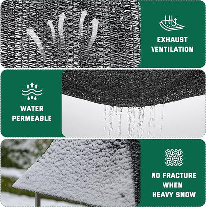 Kesfitt 50% Shade Cloth 20x48 ft, Breathable HDPE Mesh Sun Shade Tarp for Garden & Greenhouse, UV Resistant Outdoor Shade Fabric with Copper Grommets for Plants, Patio, Yard