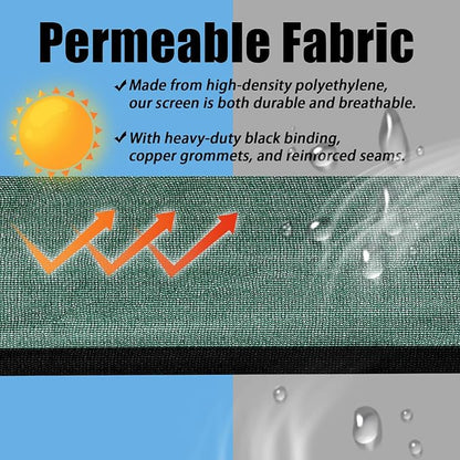 Green 5FT X 50FT Outdoor Privacy Screen Fence & Mesh Shade Net Cover, Ideal for Garden and Backyard - Enhances Privacy for Fencing & Chain Link, Perfect for Patio Privacy Wall, Slats，Freestanding