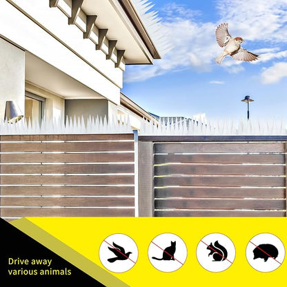 Bird Spikes, 22FT Outdoor Bird Deterrent Spikes Device for Birds Pigeon Woodpecker Squirrel Raccoon Cat, Plastic Bird Deterrent for Outside, Patio, Roof, Sill, Fascia (Clear, 20Pcs)