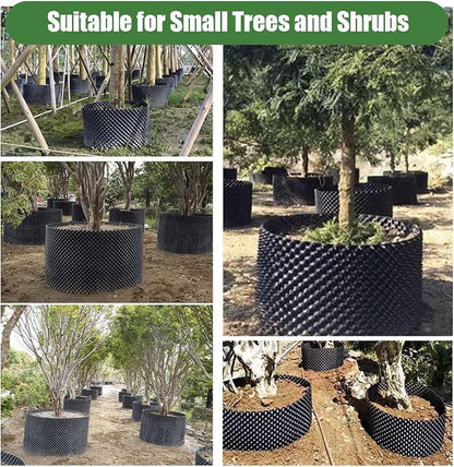 RooTrimmer Air Pruning Containers, 40 Gallon Air Pruning Planters, Sturdy Plastic Roots Control Planter Container for Tree Grow Outdoor, Garden Self-Planting Planters, Size 24"x24", Black, 2P