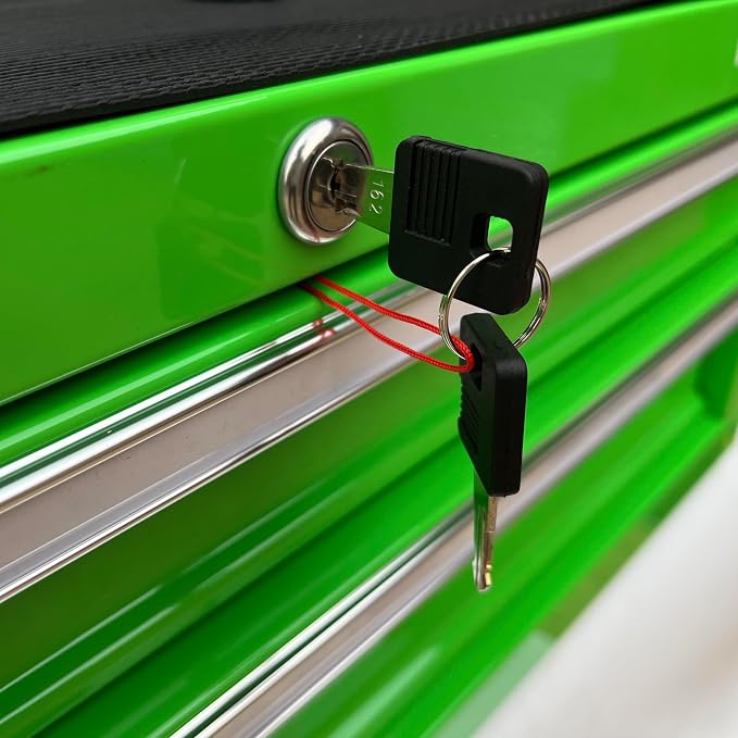 Workington Industrial 2 Drawers Portable Metal Intermediate Box, 26" Middle Tool Chest Cabinet with Ball Bearing Drawer Slides, Steel Tool Storage Box Organizer 4008 Green
