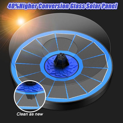 SZMP Solar Fountain Upgrade, 3.5W Solar Powered Bird Bath Fountains with Flower, Outdoor Water Feature Solar Pump with 7-in-1 Nozzles, 4 Fixed Pipes for Humingbirds, Garden, Pool, Pond, and Fish Tank