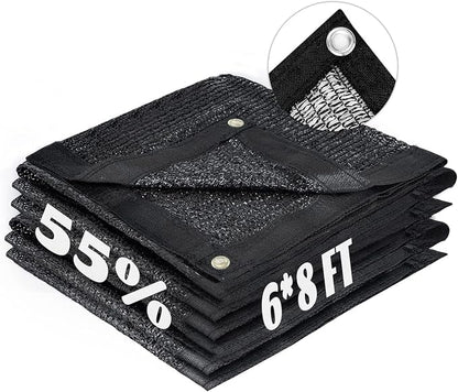 LOVE STORY 6x8FT 55% Black Shade Cloth Sun Shade Net with Grommets Sunblock Net Mesh Tarp for Garden,Plants Cover,Greenhouse and Patio