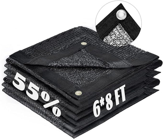 LOVE STORY 6x8FT 55% Black Shade Cloth Sun Shade Net with Grommets Sunblock Net Mesh Tarp for Garden,Plants Cover,Greenhouse and Patio