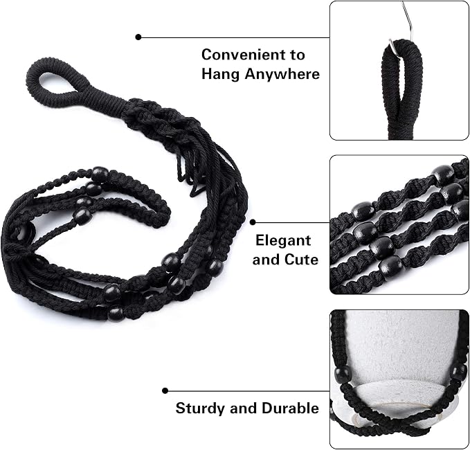Augshy Macrame Hanging Planter, 2 Pack Hanging Planters for Indoor Plants Indoor Outdoor Decor Handmade Hanging Plant Holder(35 Inch)