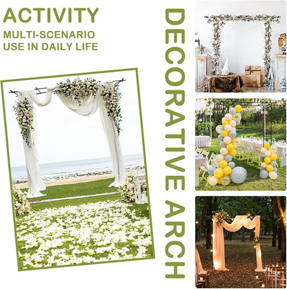 Outvita 7Ft Garden Arch Arbor, Steel Frame Stand Trellis, Arbour Archway for Wedding Ceremony Decoration Plant Climbing Rose Vines Lawn Courtyard Patio Pathway Black