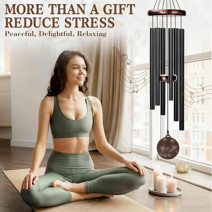 Wind Chimes for Outside, 32" Hummingbird Outdoor Wind Chime, Deep Tone Windchime for Patio Porch Decoration, Best Gift for Mom Women Grandma Neighbors