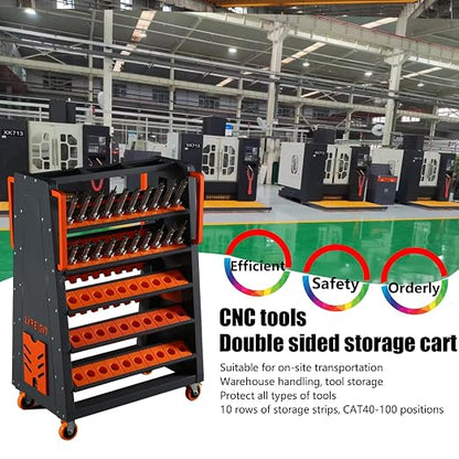 CAT/BT40 Large Capacity CNC Tool Storage Cabinet, CNC Tool Holder Vertical Drawer Cabinet for Warehouse Workshop Factory Garage Machining Centers