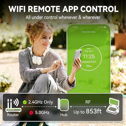 RAINPOINT WiFi Smart Programmable Solar Drip Irrigation System for Indoor Houseplant Water Up to 15 Pots, Compact Vacation Auto Plant Waterer Self Watering Device While Away Low Water Auto Shut-Off