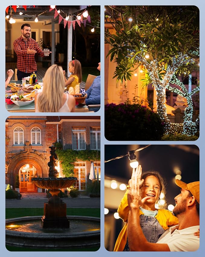 DEWENWILS Light Timer Outdoor Weatherproof, Outdoor Timer for Light, Heavy Duty 2-Prong Grounded Outlet, Dusk to Dawn and 2/4/6/8 Countdown for String Light, UL Listed, Black