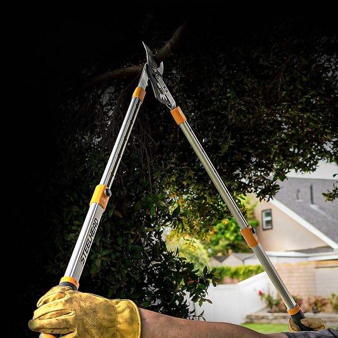 STEELHEAD Heavy-Duty 27-40" Adjustable Gear-Bypass Limb & Branch Lopper, Telescoping Extendable Handles, Ratcheting, Cuts Up to 1-3/4”, Secateurs, Shock-Absorbing, Effort-Saving, USA-Based Support | Telescoping Extendable Handles, Cuts to 1-3/4", Shock...