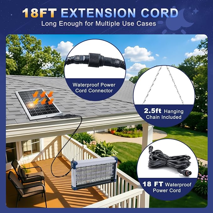 Solar Bug Zapper Outdoor (Silver Gray, 22.5in Diagonal)