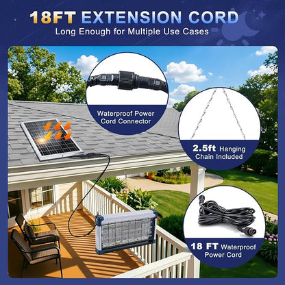 Solar Bug Zapper Outdoor (Silver Gray, 22.5in Diagonal)