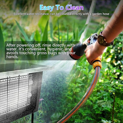 Powerful Solar Bug Zapper for 2000 sq.ft with 13FT Extension Cord | Rechargeable Solar Zapper with High Powered for Outdoor, Waterproof Solar Bug Zapper for Patio Garden Backyard RV Camping