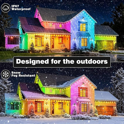 LITSOUL 400FT Permanent Outdoor Lights for House Waterproof, Smart RGB Eave LED Lighting with 16 Million Colors, IP67 Outdoor Strip Lights for Christmas Halloween Holiday Daily Decorations(400FT)