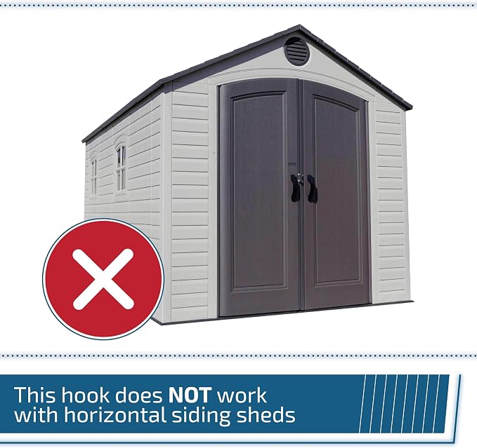 Pop's Parts Plus Tool Hook for Vertical Siding Lifetime Shed—Click to See Models it Fits! (Compatible with Most Vertical Siding, Doesn't Work on Horizontal Siding) (10 Hooks Pack)