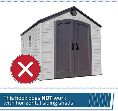Pop's Parts Plus Tool Hook for Vertical Siding Lifetime Shed—Click to See Models it Fits! (Compatible with Most Vertical Siding, Doesn't Work on Horizontal Siding) (10 Hooks Pack)