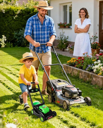 Kids Lawn Mower with Realistic Grass-Cutting Action and Sounds – No Batteries Required | Fun Outdoor Push Toy, Birthday Gift & Holiday Present for 3, 4, 5, 6Year Old Boys and Girls (Black)