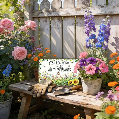 Garden Decor for Outside Gardening Gifts for Women Outdoor Patio Decor | Garden Signs for Outside Greenhouse Yard Whimsical House Decor Vintage Metal Wall Art Plant Lovers Gifts for Mom Wife Grandma