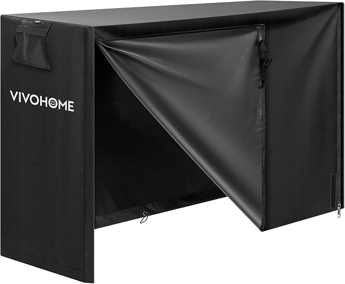 VIVOHOME 5ft Waterproof Log Rack Cover, Heavy Duty 600D Oxford Outdoor Firewood Storage Cover with Zipper and Hook Loop Tape (Log Rack not Included)