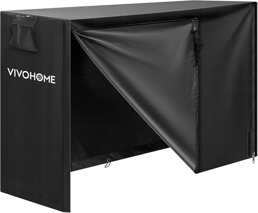 VIVOHOME 5ft Waterproof Log Rack Cover, Heavy Duty 600D Oxford Outdoor Firewood Storage Cover with Zipper and Hook Loop Tape (Log Rack not Included)