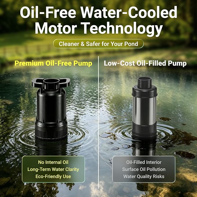 Vellara 120W Floating Pond Fountain with Built-in RGB LED Lights – 4 Spray Nozzles Included, 65ft Cord, Designed for Small Ponds
