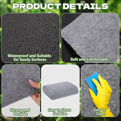 8.2 x 6.6 FT Outdoor Storage Shed Mat Waterproof Storage Shed Flooring Mat Thickened Soft Patio Furniture Pad Washable with Non Slip Backing Not Included, Gray