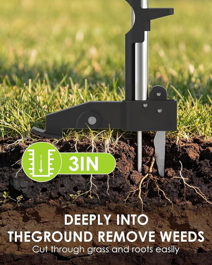 Luvenia Heavy Duty Stand Up Weed Puller Tool, Weed Removal Tool with 41.3" Long Handle & 4 Claw Steel Head, Garden Hand Weeding Tool-Easily Remove Weeds Without Bending, Pulling, or Kneeling