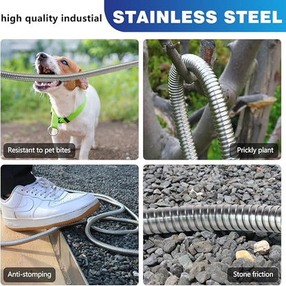 Short Metal Garden Hose 6 ft – 304 Stainless Steel Water Hose Leader, Flexible Hose Extension, Small Lightweight Hose Extender,No Kink Outdoor Hose (6 ft)