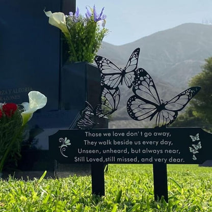 SWEEARTH Grave Decorations for Cemetery – Express your Eternal Love – Fine Craftsmanship Cemetery Decorations for grave – Elegant Butterfly Garden Marker with Stakes – Easy Installation Grave Markers