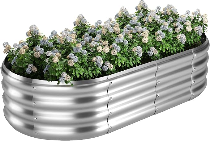 ZFHgarden Raised Garden Bed, 4x2x1ft Raised Beds for Gardening Outdoor for Vegetables Flowers Ground Planter Box，Galvanized Raised Garden Beds