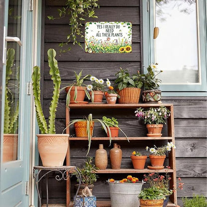 Garden Decor for Outside Gardening Gifts for Women Outdoor Patio Decor | Garden Signs for Outside Greenhouse Yard Whimsical House Decor Vintage Metal Wall Art Plant Lovers Gifts for Mom Wife Grandma
