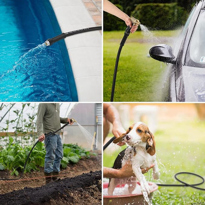 DEWENWILS Garden Hose 75 ft x 5/8", Water Hose with Swivel Handle, Heavy Duty, Lightweight, Flexible Hose for Plants, Car, Yard, 3/4 Inch Solid Fittings, Drinking Water Safe