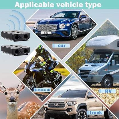 Deer Whistles for Car - Deer Horn for Vehicles, Trunks, Motorcycle, SUV, Deer Deterrent Warning Devices Animal Alert for Cars with Extra Tapes（6 Pack）