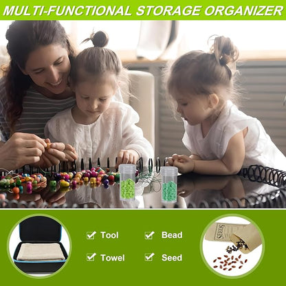 240 Slots Seed Storage Organizer Box with 20 Envelopes, Large Capacity Seed Storage Container with Zipper Bag, Label Stickers, Tweezers, Funnel, Garden Seeds Saver Kit for Vegetable, Flower