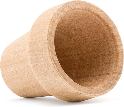 Woodpeckers Small Wooden Flower Pot 1-9/16-inch x 1-1/2-inch, Pack of 12 Paintable Flower Pots for Crafts
