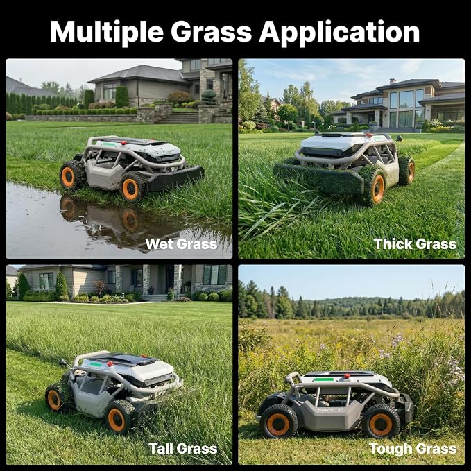 Mowrator S1 4WD 18Ah Remote Control Lawn Mower, All-Season Yard Care, 75% (37°) Slope Climbing, 21" Cutting Width, 1.5–4.3" Adjustable Cutting Height, Up to 1.12 Acres