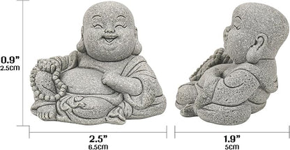 Mini Buddha Statue for Zen Garden Decor - Chinese Style Small Buddha Figurine for Indoor Outdoor Decoration, Meditation Decor for Desk, Patio, Lawn & Home Accent