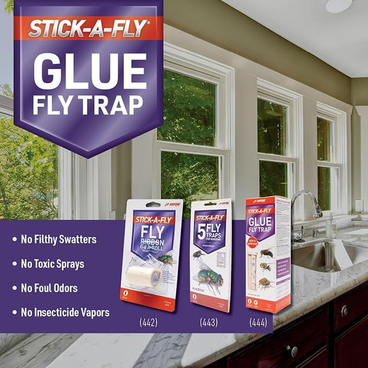 JT Eaton Stick-A-Fly Window Fly Trap, Clear