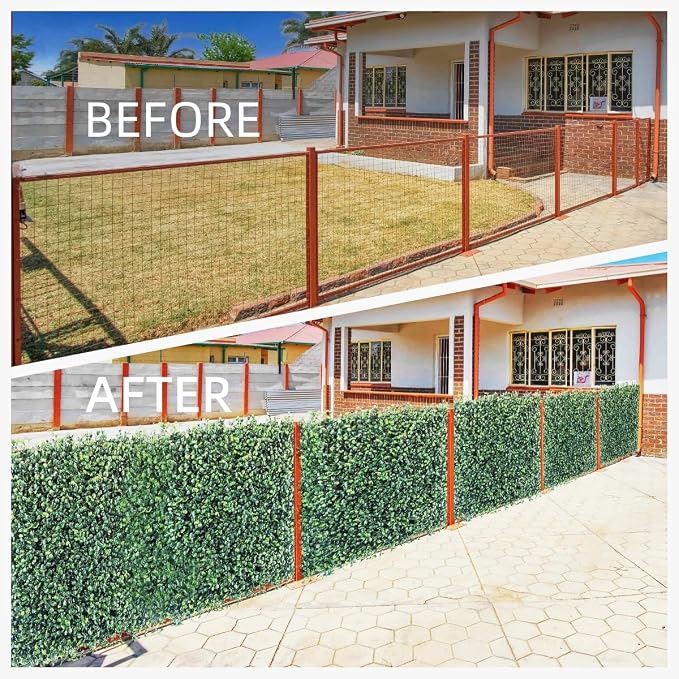 Artificial Grass Wall Panels 12 Pcs 10"x10" Greenery Wall Decor | Boxwood Panels Small Grass Wall Apartment Balcony Fake Hedge for Indoor Outdoor. Zero Maintenance Greenery Wall Backdrop.