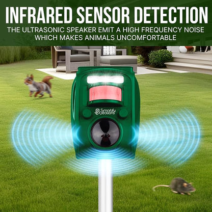 New 2026 Solar Deer Repellent Device Outdoor – Solar Animal Repeller for Outside – Rainproof Solar Rodent Repellent – Outdoor Animal Deterrent for Deers, Cats, Dogs, Mice, Birds