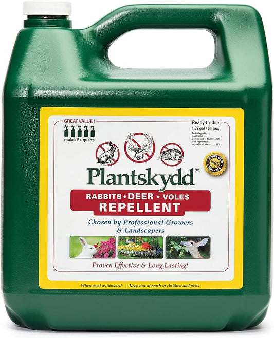 Plantskydd Animal Repellent - Repels Deer, Rabbits, Elk, Moose, Hares, Voles, Squirrels, Chipmunks and Other Herbivores; Ready to Use Liquid - 1.3 Gallon Jug (PS-5L)