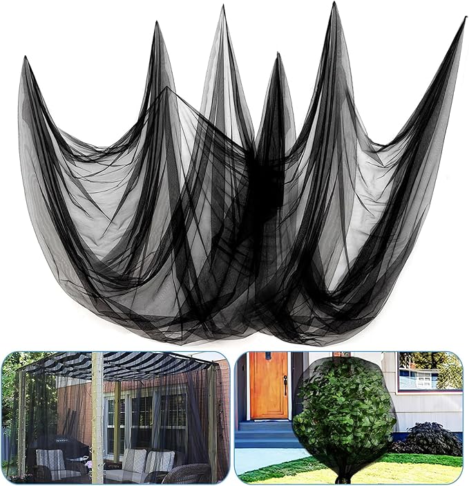 ANPHSIN 65x10ft Nearly Invisible Mosquito Net for Patio - Mesh Netting Screen for Outdoor Garden Porch Balcony, Protects Skin & Plants from Bugs, Birds, Black