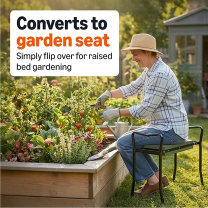 Amazon Basics Gardening Stool, Foldable Garden Kneeler and Seat for Outdoor, Padded Design
