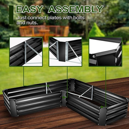 Raised Bed Garden Bed Kit, 5x5x1ft Galvanized Planter Tall Raised Garden Boxes Outdoor, Large Metal Raised Garden Beds for Vegetables, Flowers, Herbs