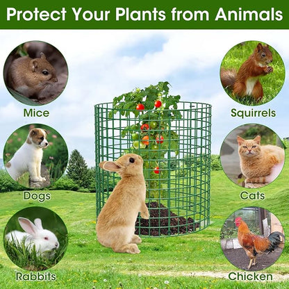 10 Pack Plant Protectors from Animals | 30PCS 13"x13" Metal Wire Mesh Garden Plant Cages for Gardening Supplies | Chicken Wire Cloche Plant Protectors for Rabbits Chickens Ducks